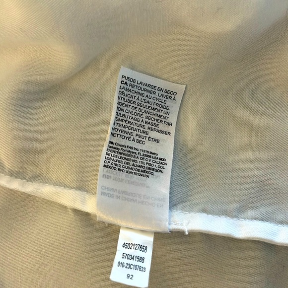 Chico’s Lendzing Fringe- hemmed- Front pockets - roll-tab sleeves white shirt - Picture 10 of 11